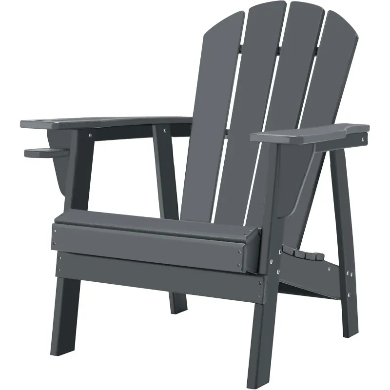 

Adirondack Chairs, HDPE All-Weather Adirondack Chair, Fire Pit Chairs (1, Grey)