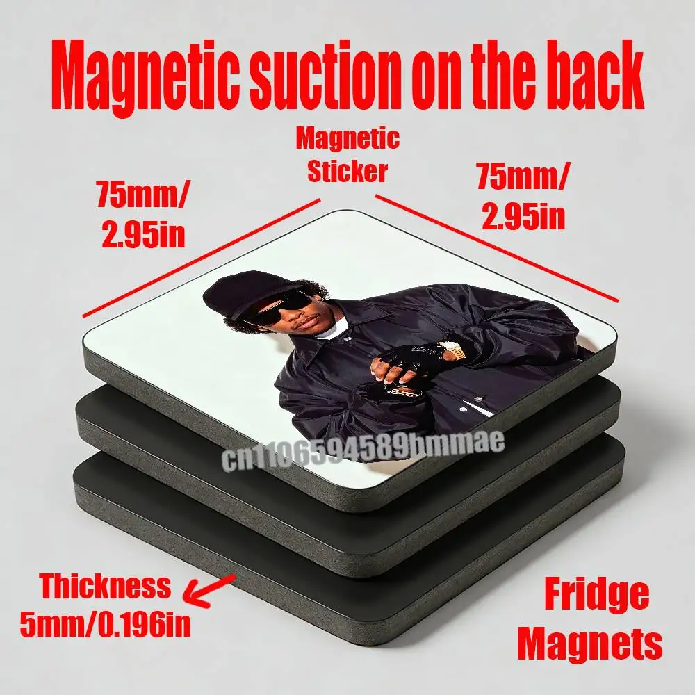 For E-Eazy E Rapper Fridge Magnetic Cards Cover Metal Icebox Cabinet Custom Refrigerator Magnets
