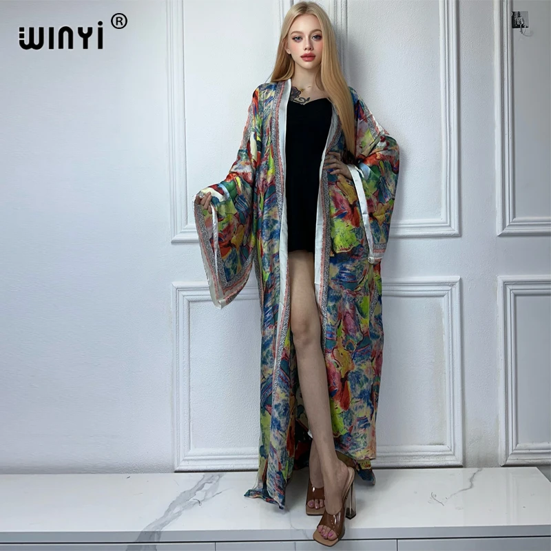 WINYI kimono afryka nowa sukienka z nadrukiem kostiumy kąpielowe elegancki kardigan seksowne wakacyjne stroje plażowe dla kobiet stroje kąpielowe