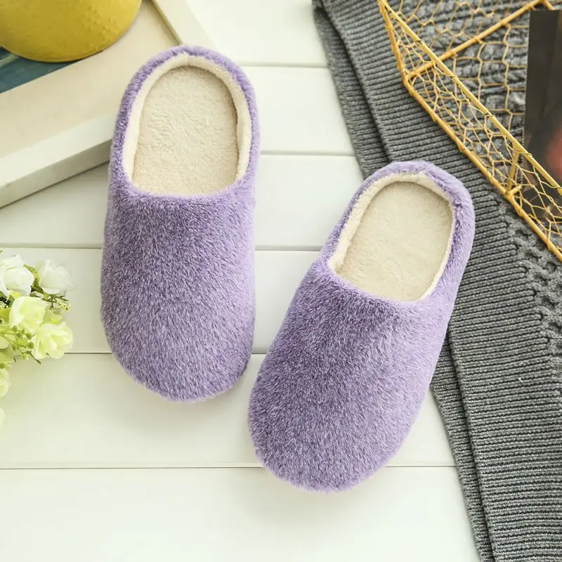 Cotton Slippers For Women\'s Autumn Winter Indoor Home Couples Fur Slippers With Thick Sole And Anti Slip Korea Style For Home