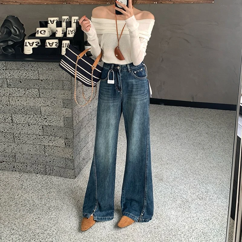 

ZHISILAO High Waist Flare Jeans Women Vintage Casual Classic Blue Full Length Denim Pants Streetwear 2025