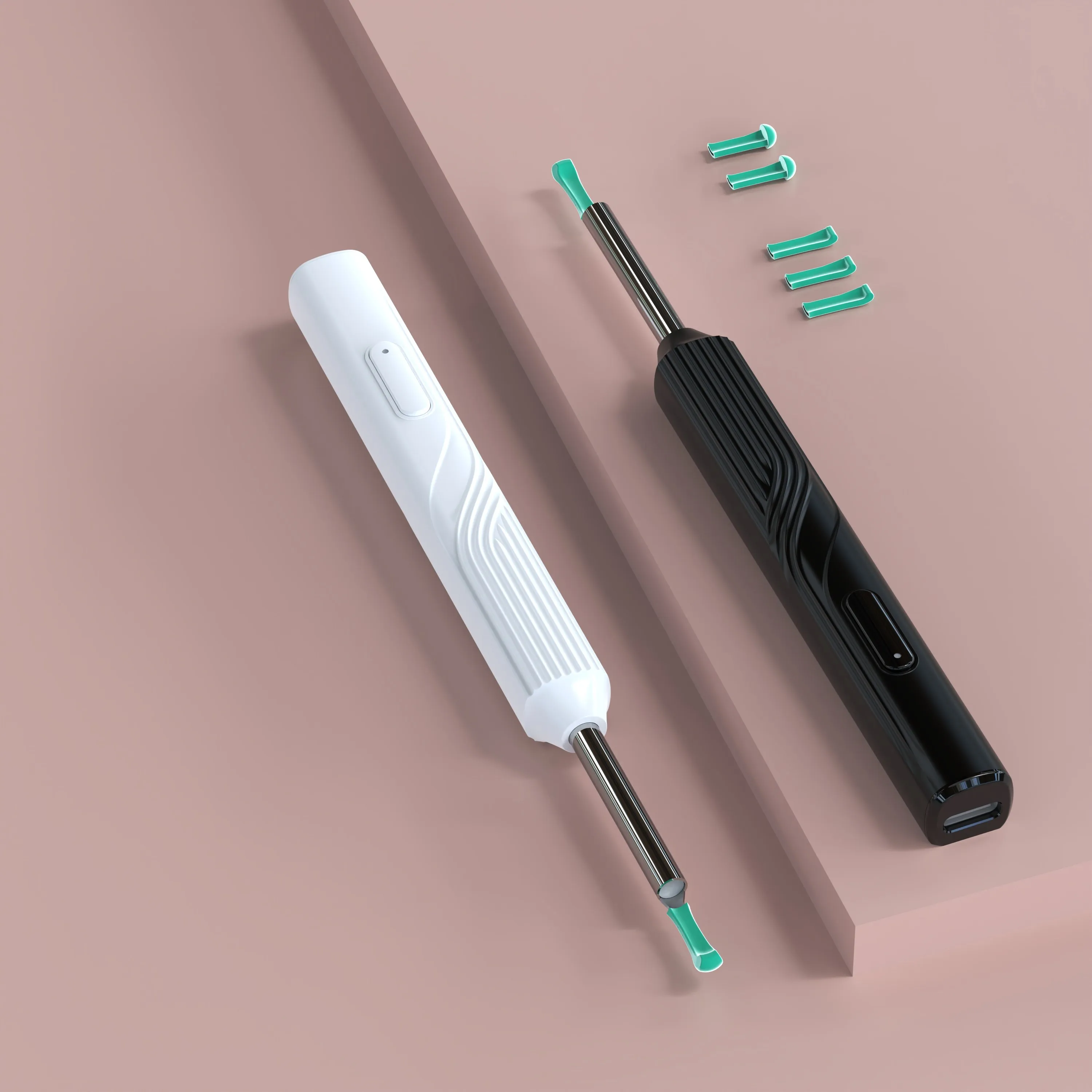 Fiekr Intelligent Visual Earplugs Endoscope, High-Definition Camera with LED Lighting, Type-C Charging, Makeup Cotton Swabs