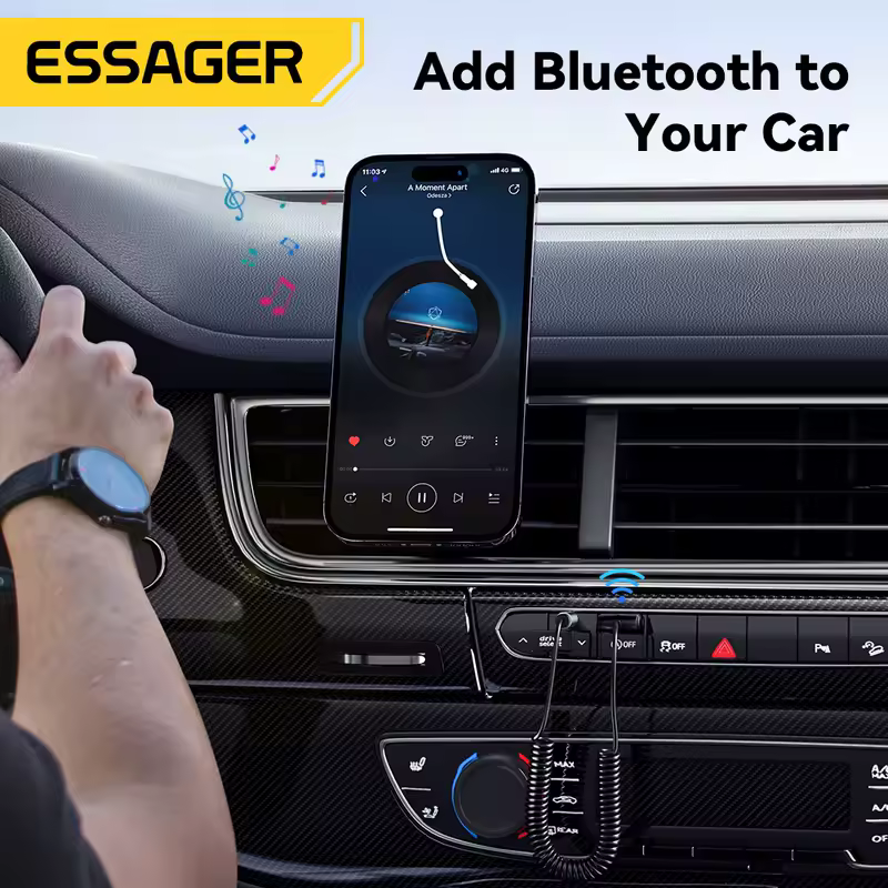 Essager USB Bluetooth 5.0 Receiver Aux Bluetooth Adapter For Car 3.5mm Jack Speaker Auto Handfree Car Audio Music Transmitter - Image 3
