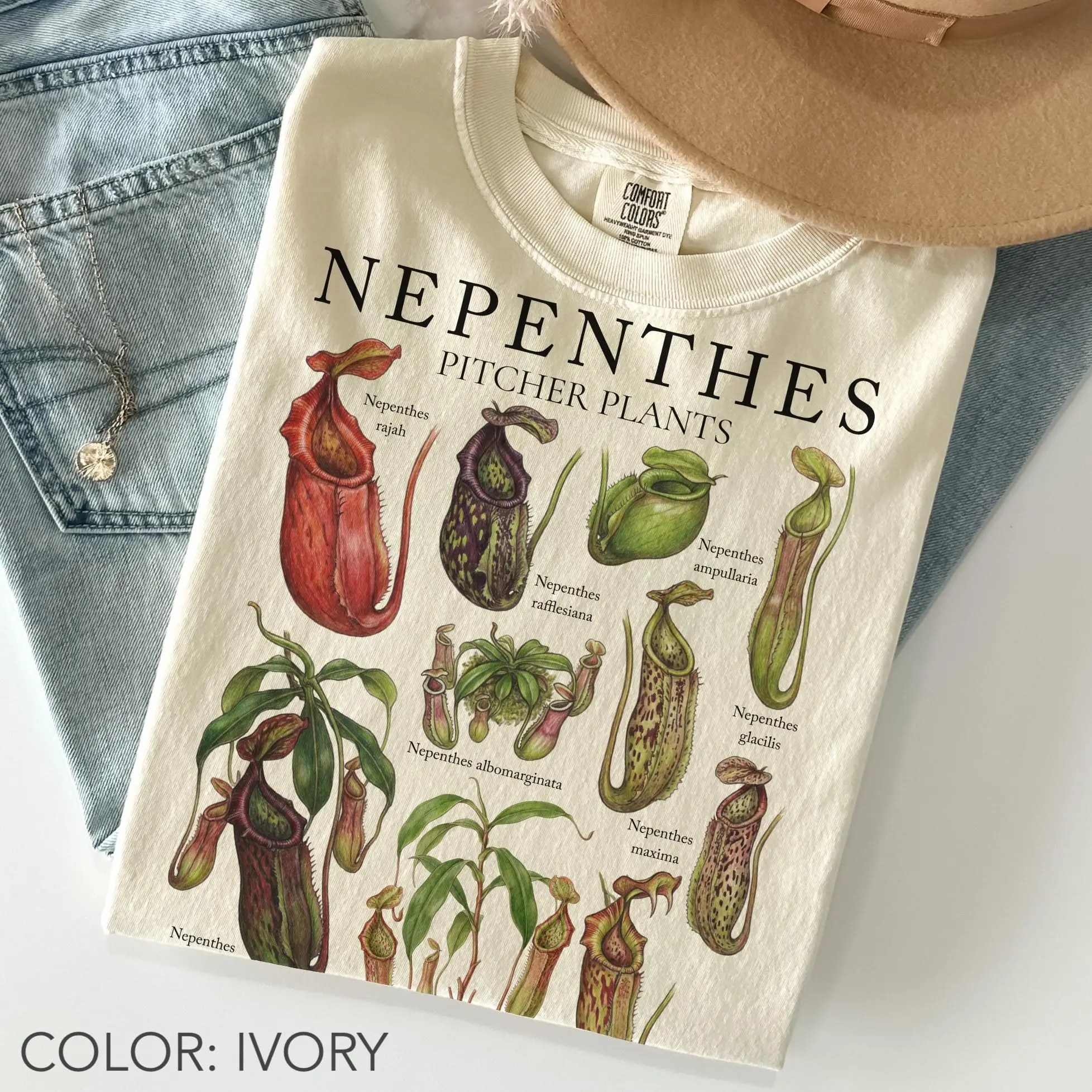 Carnivorous Plants Shirt , Nepenthes Botanical  Pitcher Plant  Nature Shirt, Gardening Tee, Rare Plant Lover Gift
