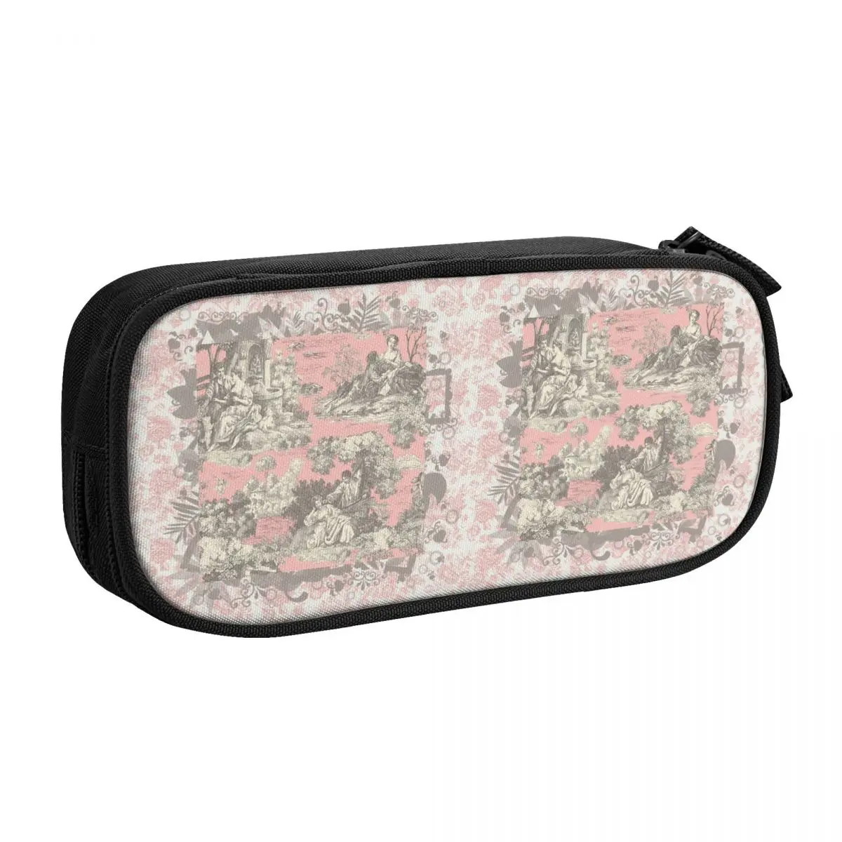 Toile De Jouy School Pencil Case Girl Boy Large Capacity French Motif Flora Pencil Box Students Stationery