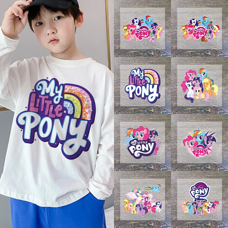 Parches Termoadhesivos de My Little Pony para Ropa, Camisetas de Niñas, Adhesivos de Transferencia de Calor, Vinilos Personalizados para Ropa Infantil