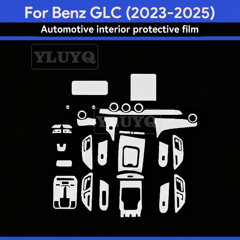 

For Mercedes-benz GLC Class X254 2023 2024 2025 Car Interior Sticker Center Console Trim Dashboard TPU Protective Film