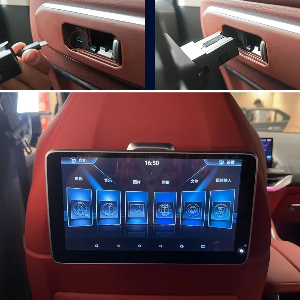 2026 Latest UI Style TV Rear Seat Screen For BMW XM 50e i5 M60 i7 M70 WiFi Car Headrest Monitor Android Bluetooth Mirror Link