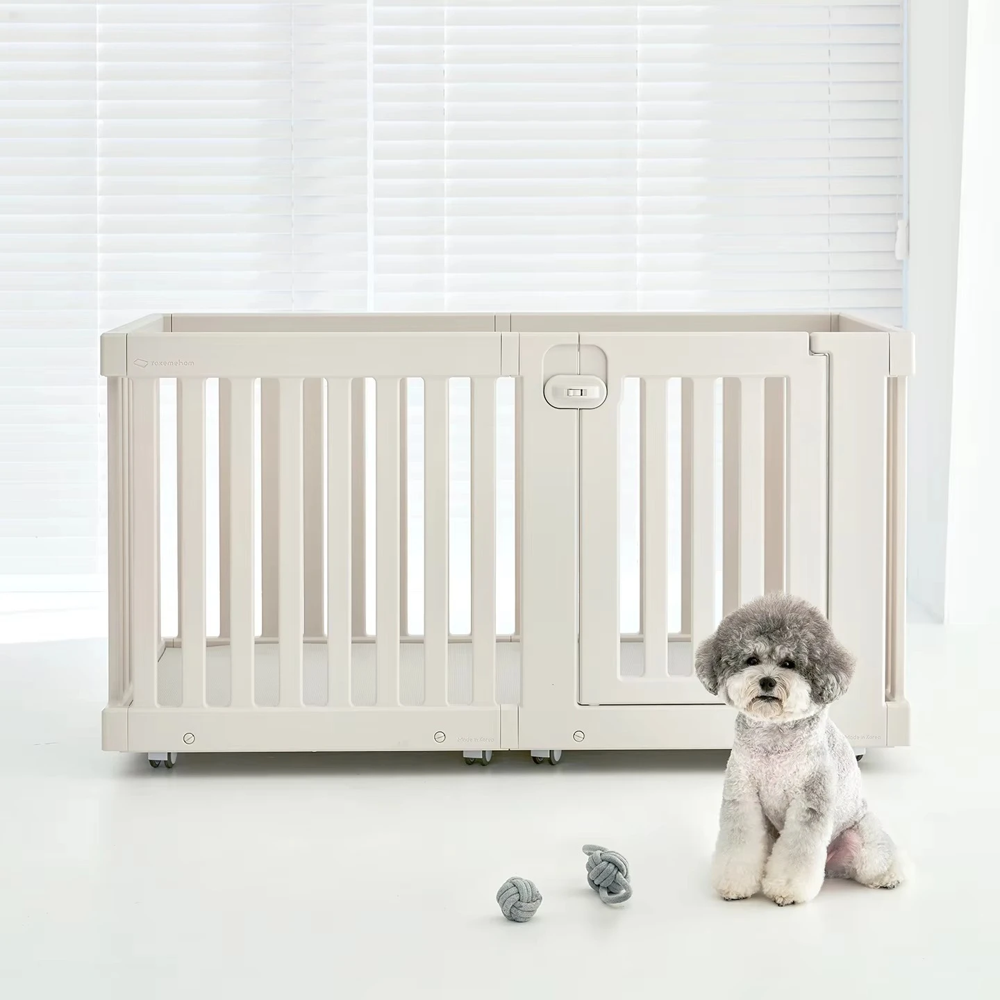 aModern Plastic Dog Playpen Upgraded Version Easy Assemble Foldable Kennel Enclosure Fence for Small Medium Size Puppies