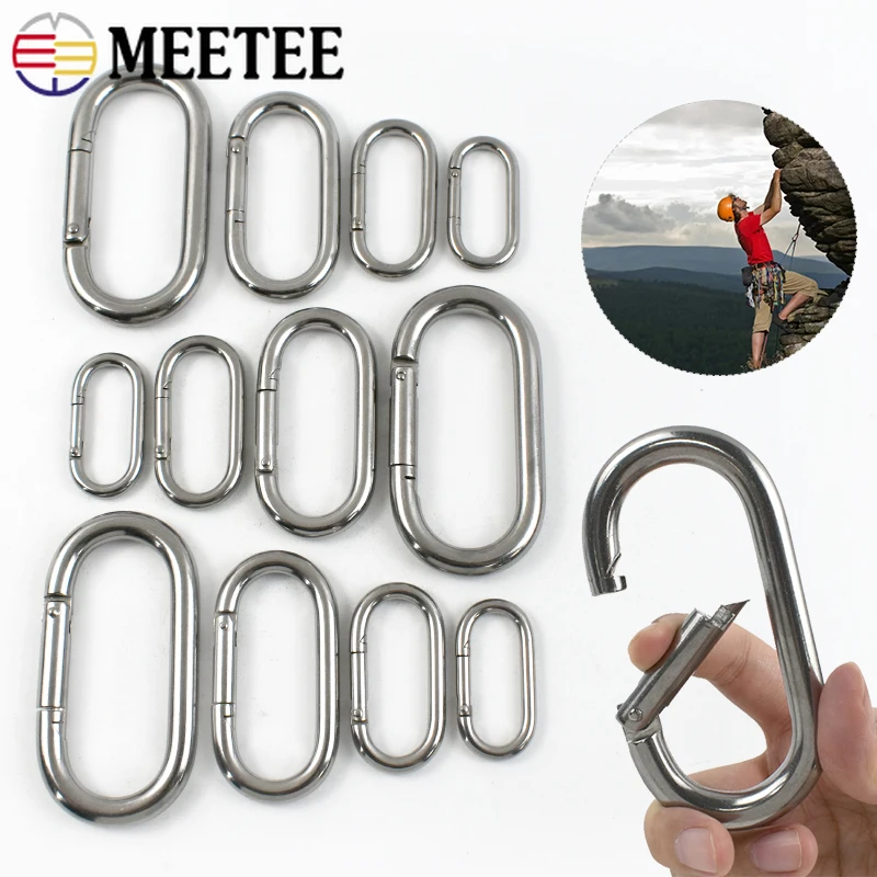 

2/5Pcs 5/6/8/10mm 304 Stainless Steel Buckle Spring Snap Hook for Camping Tent Ring Buckles Carabiner DIY Hardware Accessories