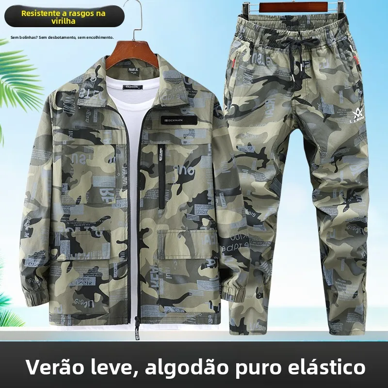 ensemble-de-travail-d'ete-pour-hommes-fin-en-pur-coton-elastique-camouflage-resistant-a-l'usure-respirant-anti-chaleur-pour-soudure-et-automobile