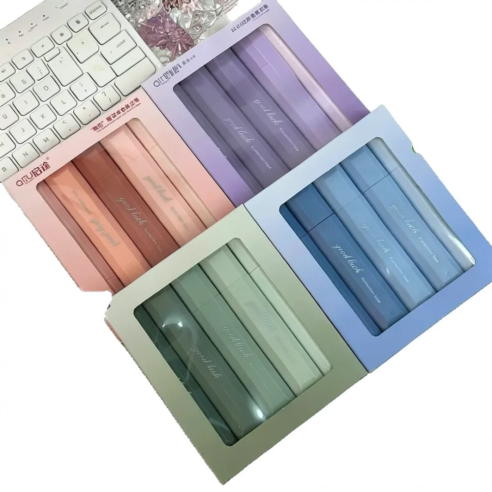 Aesthetic Stationery Correction Tape Pen For Qi Tu Office School Supplies Gradient Color Smooth Writing Correction Tool Portable