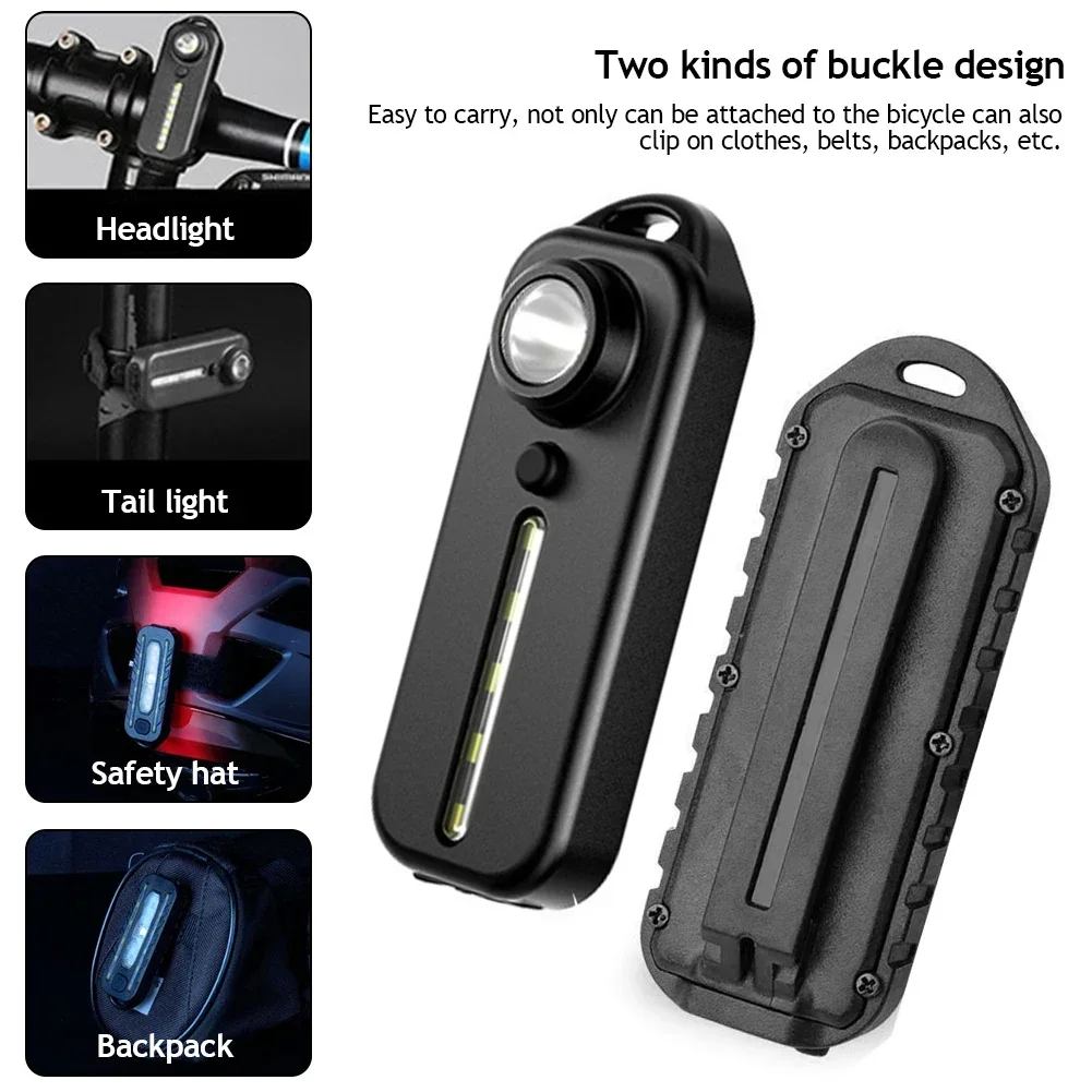 Mini linterna delgada táctica de policía, luz de hombro recargable por USB tipo C, luz trasera para bicicleta, lámpara para casco, llavero