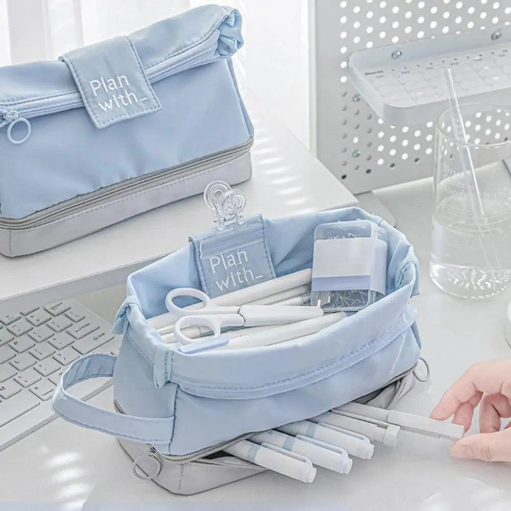 Kapazität Feder mäppchen Kapazität Bleistift Tasche mit Hands ch laufe glatten Reiß verschluss Mechanismus Student Briefpapier Aufbewahrung koffer 3c für die Schule