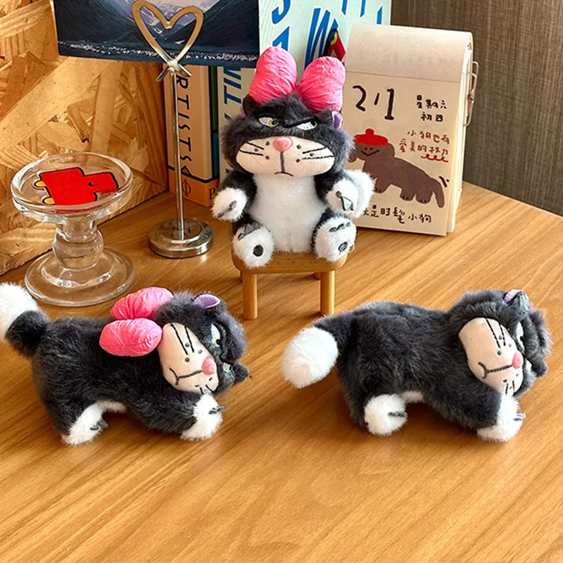 New Cartoon Lucifer Cat Plush Keychain Cute Anime Peripherals Creative Stuffed Doll Backpack Zipper Decoration Birthday Gift Toy