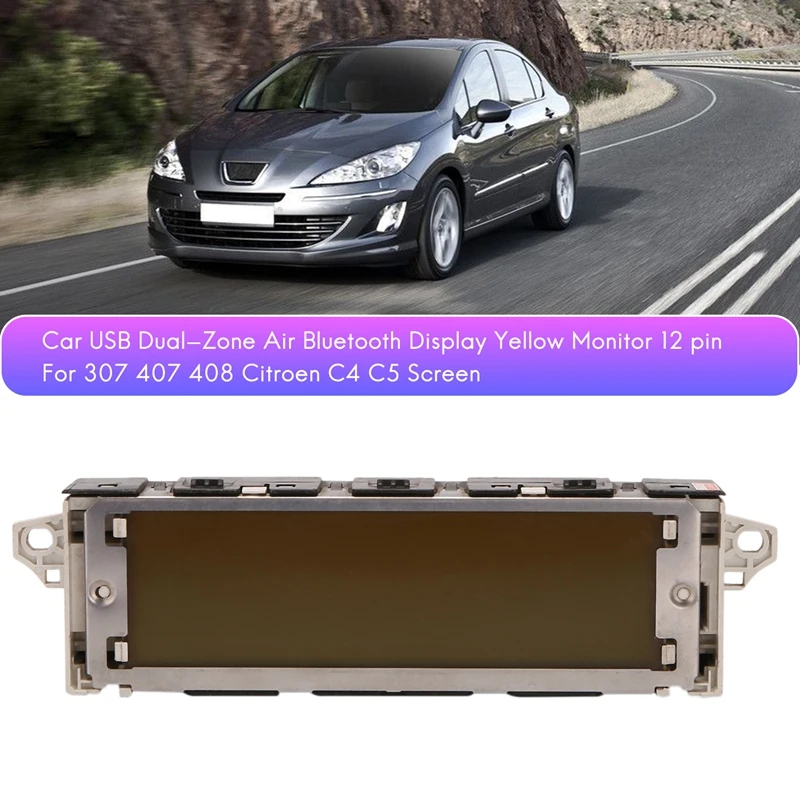 

AU04-Автомобильный USB Bluetooth дисплей желтый монитор 12 Pin для Peugeot 307 407 408 Citroen C4 C5