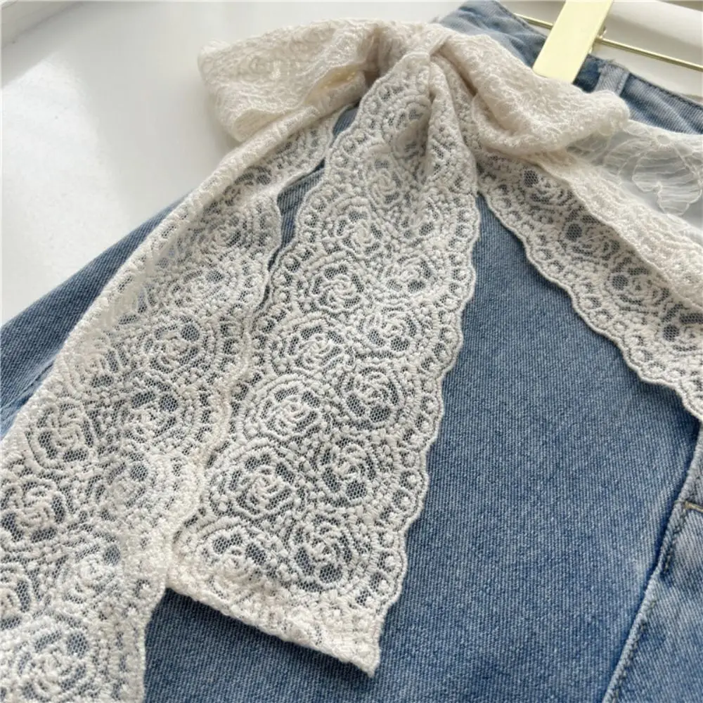 트렌디 레이스 트림 레이스 미니 스커트 러플 의류 액세서리 팬츠 커튼 청바지 장식 예쁜 엉덩이 커튼 여름용