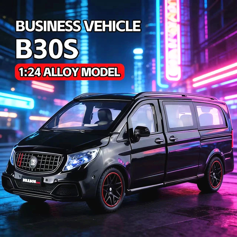 

Новая модель автомобиля V-Class Van B30 MPV в масштабе 1:24, литая металлическая миниатюрная модель, со звуком и светом, детская игрушка, подарок.