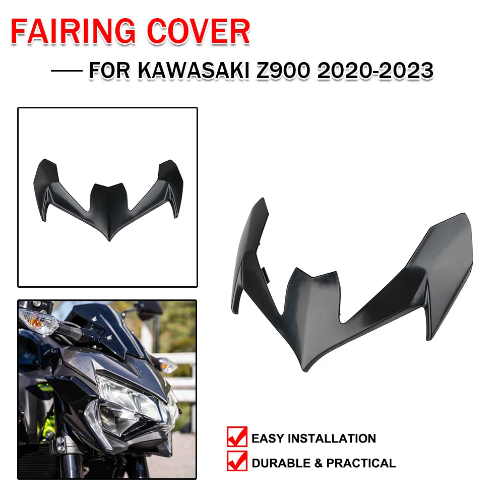 

Motorcycle Front Fairing Cover Unpainted Upper Headlight Cowl Extension Extender Guard Winglets For Kawasaki Z900 Z 900 2020-23