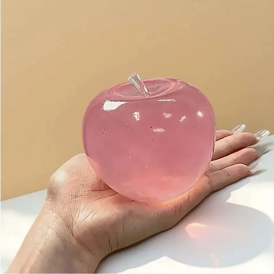 Squishy Green Apple Stress Ball Soft Fidget Sensory Toy for ADHD Autism Slow Rebound Squeeze Toy for Adults Kids Christmas Gift