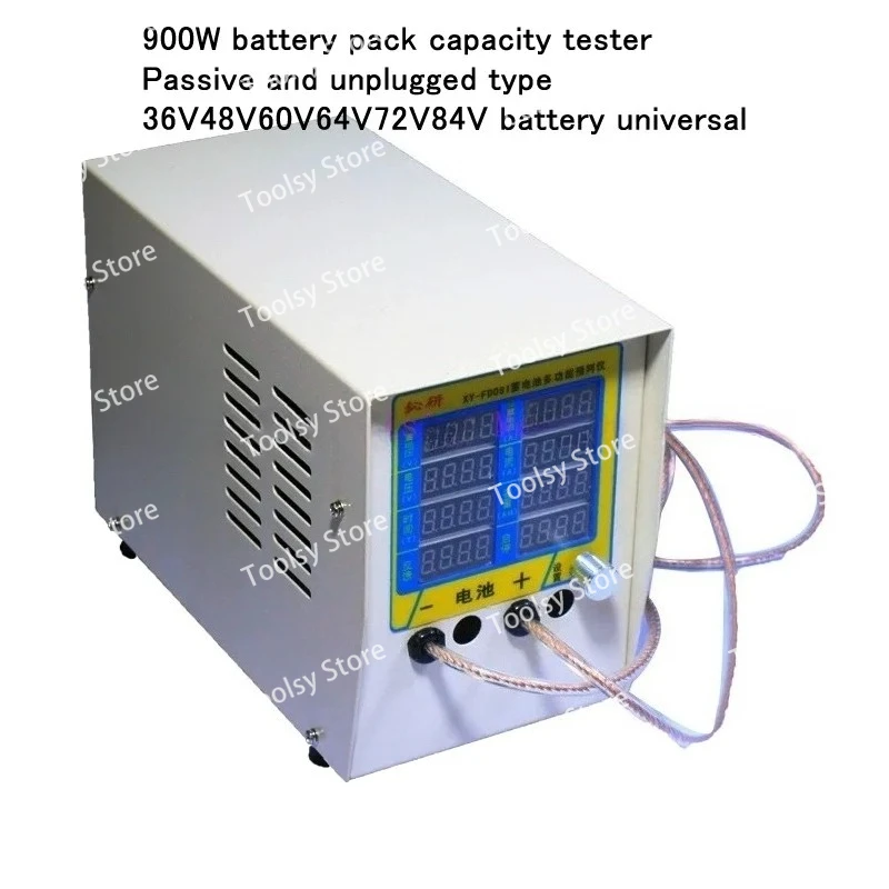 

Портативный тестер емкости аккумулятора 900 Вт, универсальный для аккумуляторов 36 В 48 В 60 В 64 В 72 В 84 В