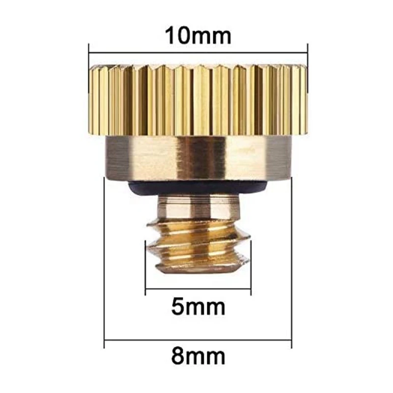 황동 미스트 노즐 티, 먼지 제어 미스트 깍지 스프링클러, 야외 냉각 시스템용, 0.3mm, 20 팩