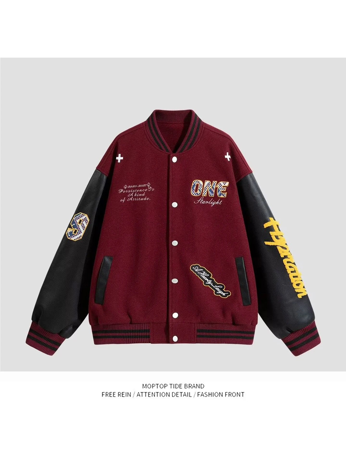 

Новая мужская бейсбольная куртка в стиле ретро с вышивкой букв, повседневная, для пар, модная, весна-осень, свободный крой, полиэстер, 2026 год