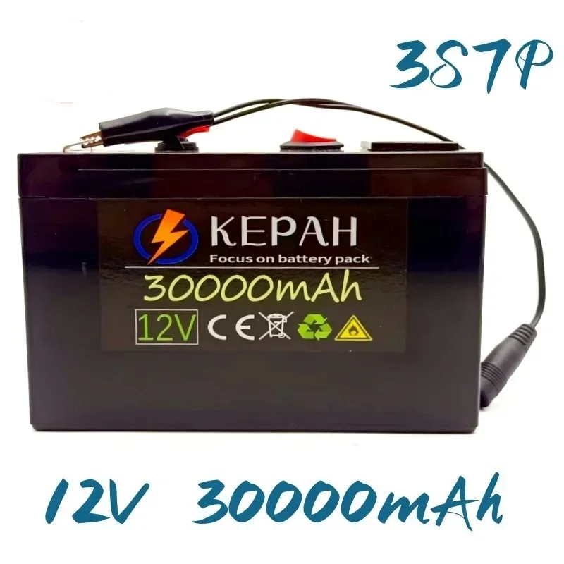 Powerbattery18650 12V 3S7P Lithium Battery Pack+12.6V3A Charger,Built-in 30Ah High Current BMS,Used for Spraying Equipment,Etc