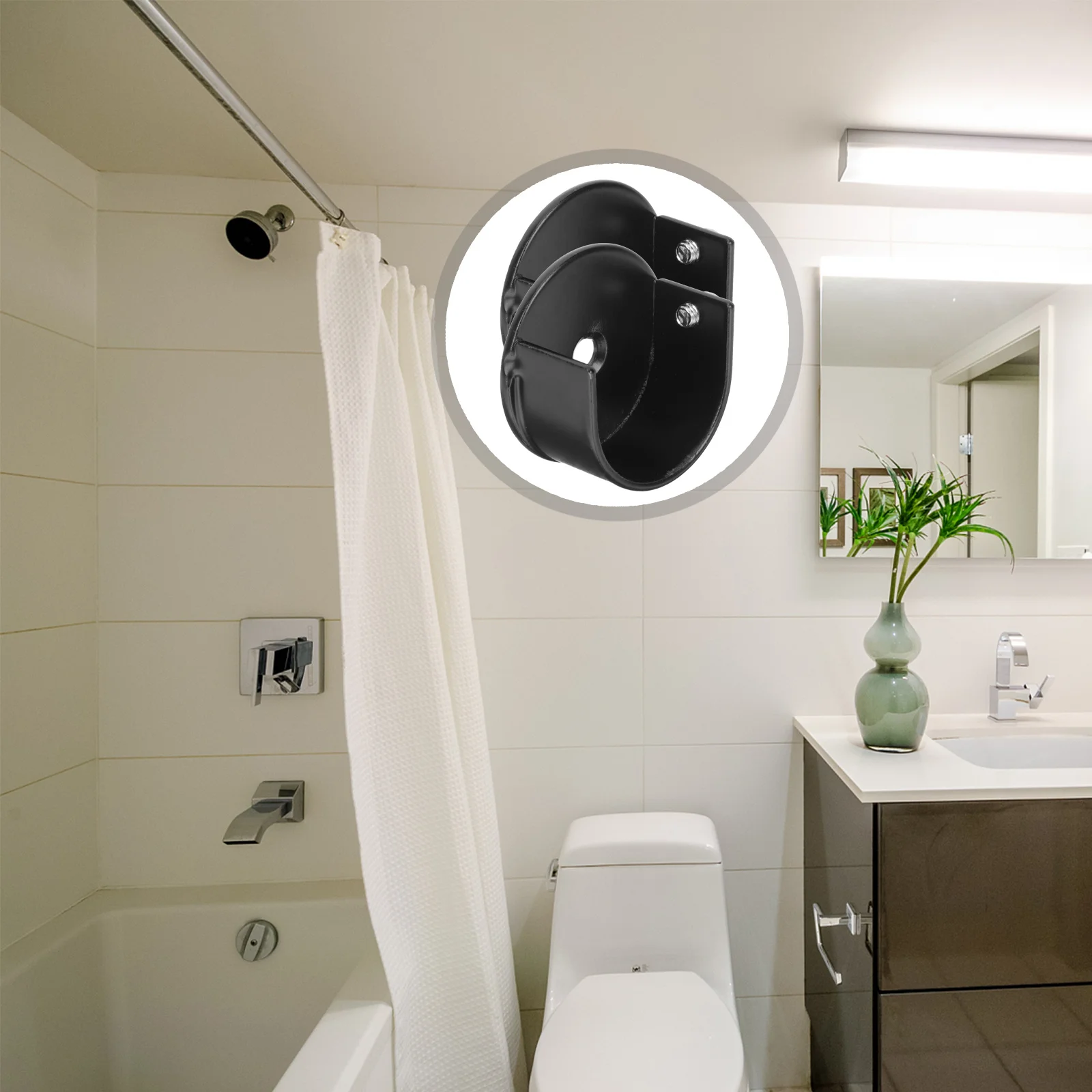 

2Pcs Adjustable Curtain Rod Brackets High-Grade Alloy Material Simple Style Closet Rod Bracket Closet Pole Socket