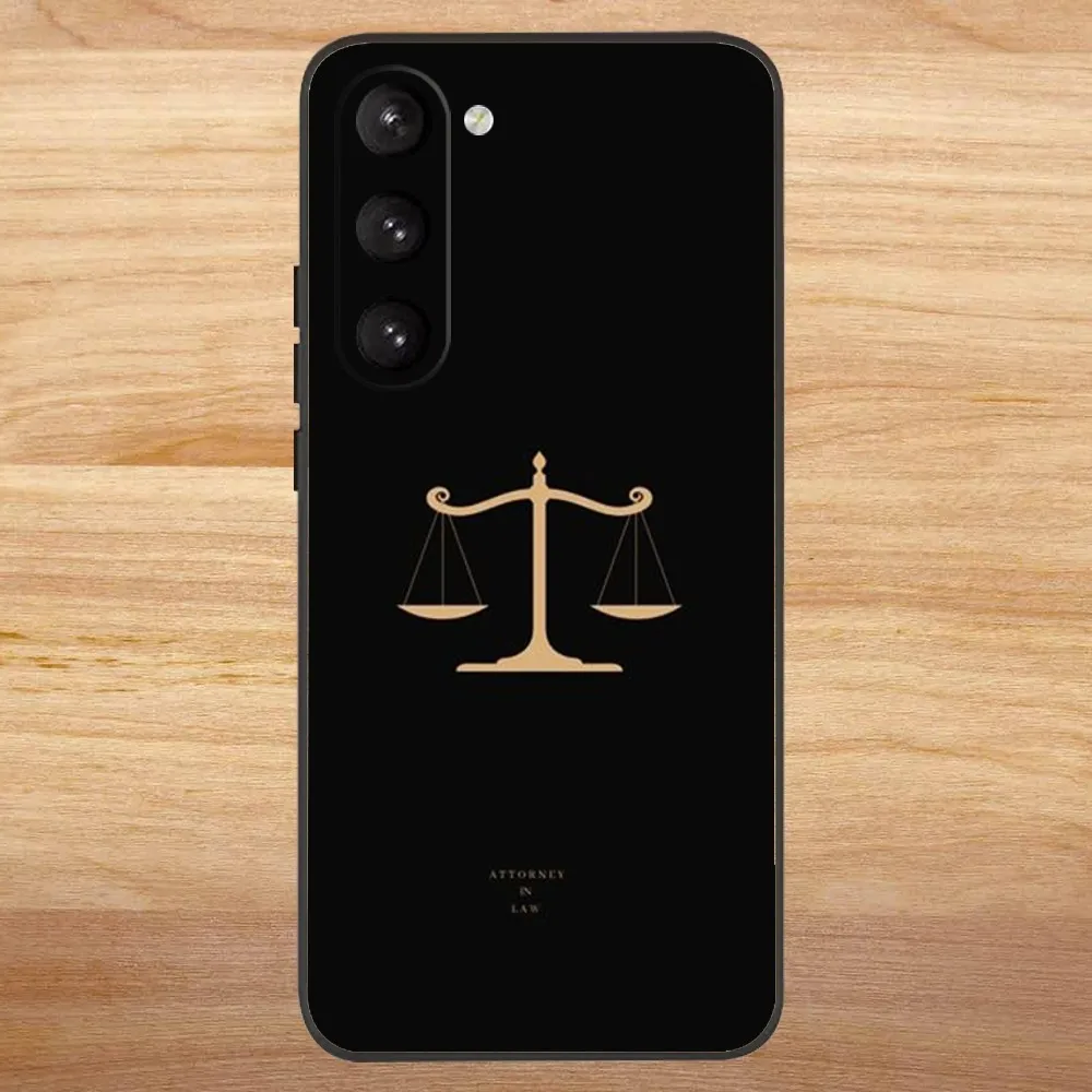 Law Judge Justice Lawyer Phone Case for SamsungS24,S23,S22,S21,S20 Ultra Pro S10,S30Plus,20 Ultra Black Cover image 5