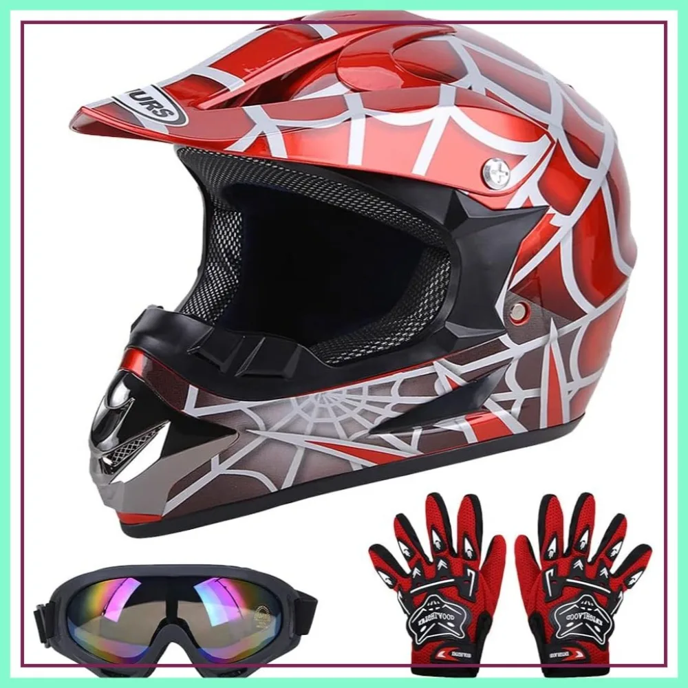 

Youth Dirt Bike Helmet DOT for Ages 5-14, ATV Motocross BMX MX UTV Go Kart Racing Skateboard Baseball