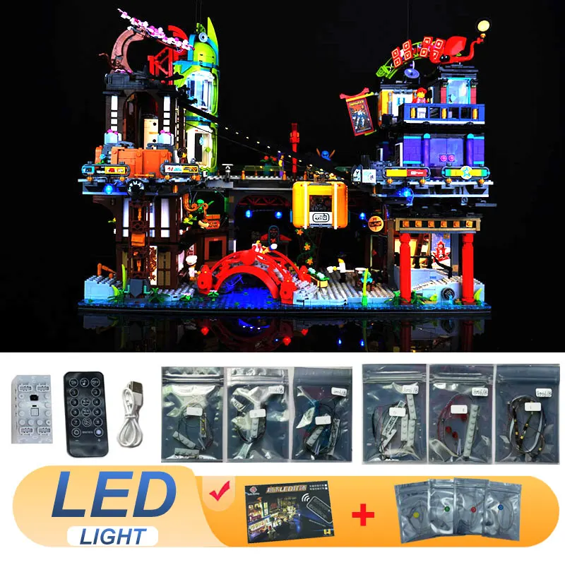 

Комплект светодиодных фонарей для LEGO 71799 Ninjago City Markets, совместимый с 90050, подарок «сделай сам» (не включает строительные блоки, наборы кирпичей, наборы моделей)