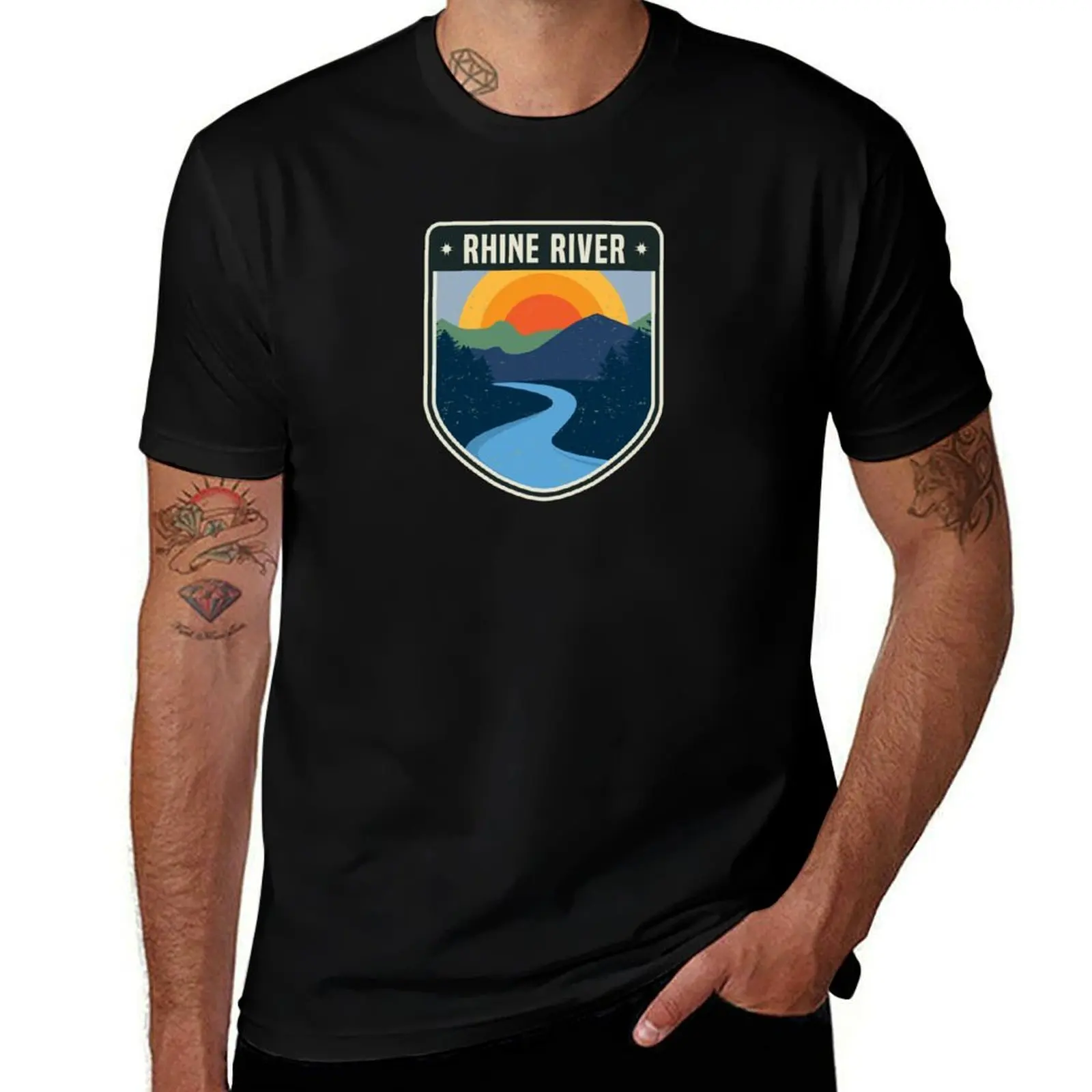 

Rhein, Rhine River T-Shirt t shirts for man graphic funny man t shirt summer t shirt men 100% cotton luxury brand T-shirt