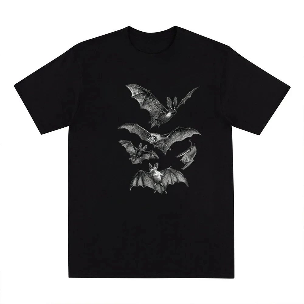Gothic Witchy Damen Oversized T-Shirt Pastel Goth Dark Grunge Tumblr Ästhetik Halloween Vampir Fledermaus Vintage Fledermäuse Y2K Kleidung – Detail 5