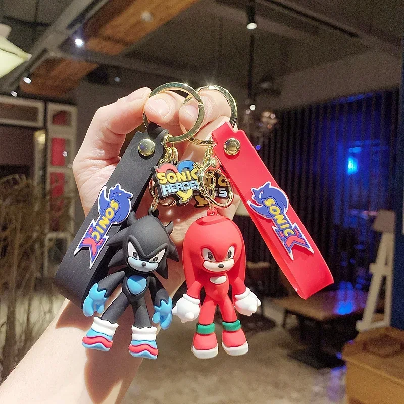 أنيمي الأسرع من الصوت عروسة كارتون اللعب المفاتيح سونيك الظل المفاصل أكياس PVC Keyrings اكسسوارات لعب الأطفال هدية الأطفال