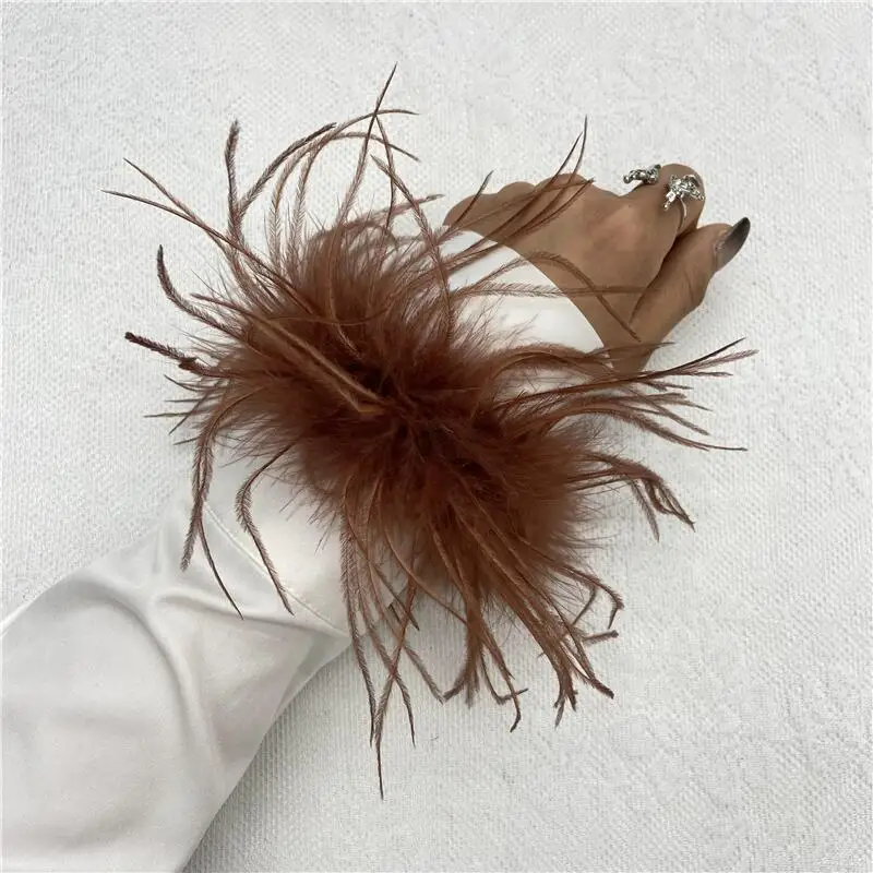 Straußenfedern Manschettenarmband für Damen Accessoires Modeschmuck Armbänder Brautjungfern Geschenk Schmuck Federn Manschetten-Fußkettchen – Detail 20