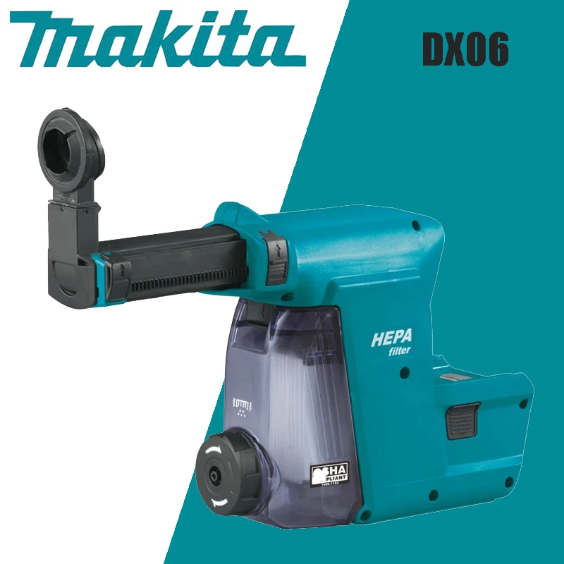 Makita DX06 Dust Extractor Attachment with HEPA Filter Cleaning Mechanism Suitable For Makita DHR242 Power Tool Accessories