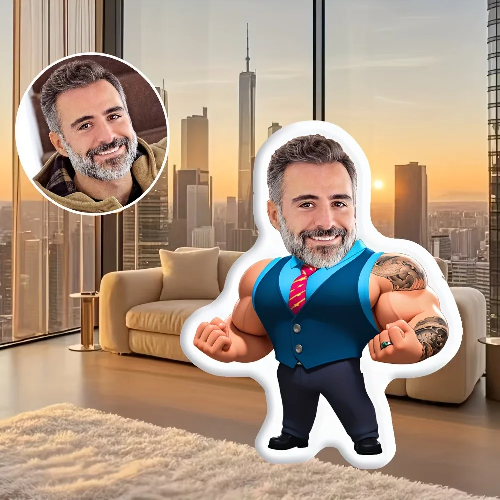 Customized Photo Personalized Pillow, Muscle Boy Body Pillow, Perfect Holiday Gift for Friends, Family, and Colleagues