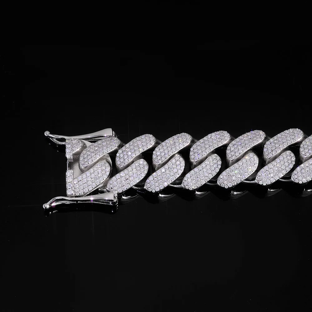 

Hip Hop Men Bracelet 22mm 4-Row Diamond Iced Cube Zirconia Buckle Miami Cuban Jewelry Christmas Gift