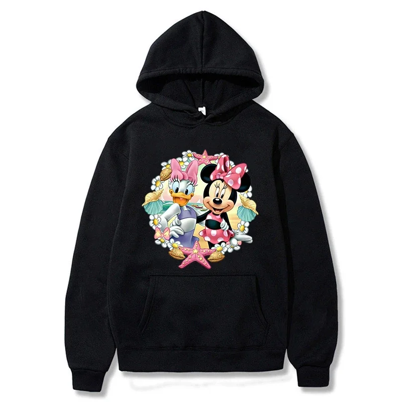 Nueva Venta caliente de Disney Minnie Daisy Duck Sea View Sudadera con capucha estampada moda Y2K deportes primavera y otoño
