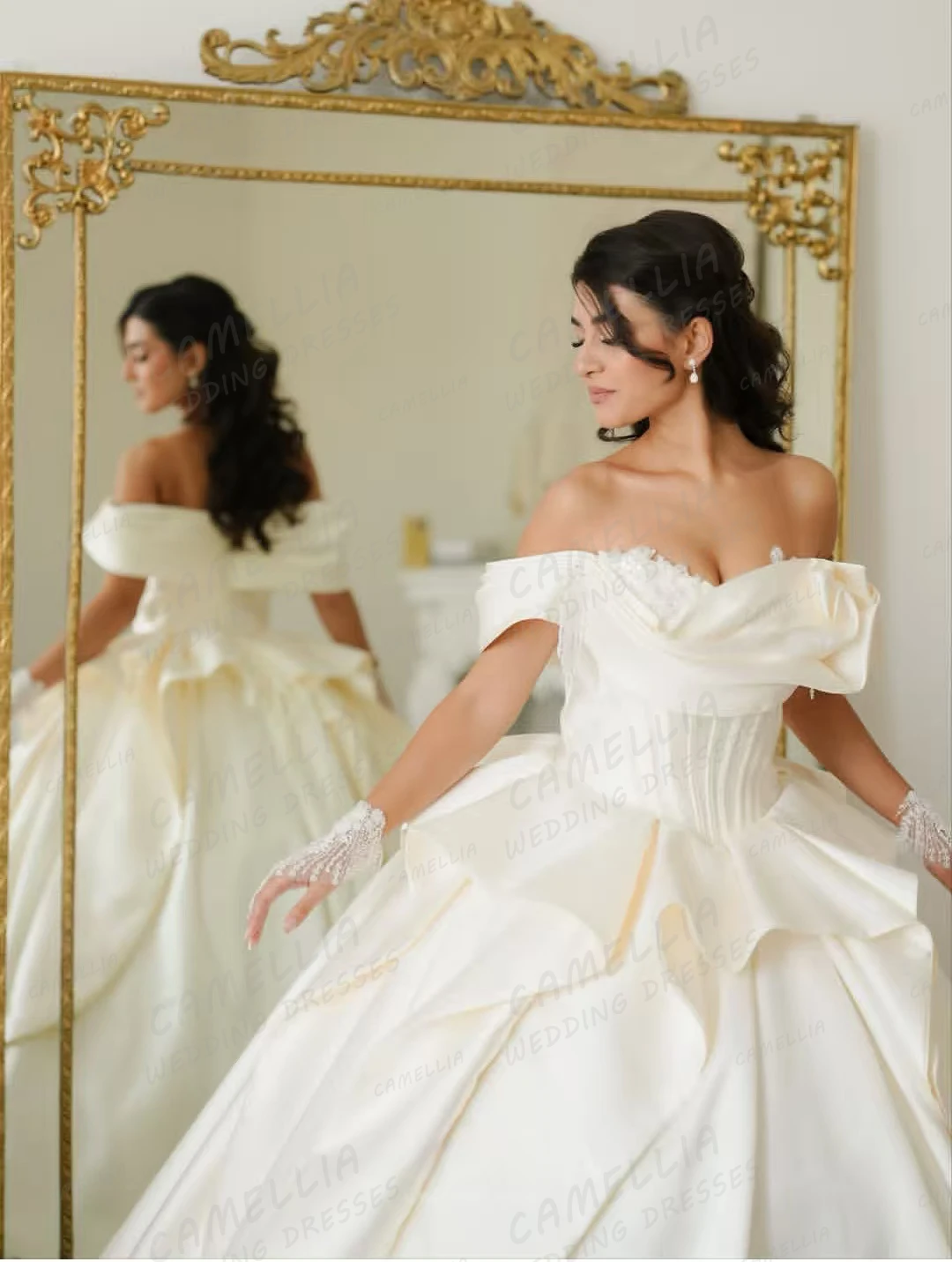 فساتين زفاف فاخرة للنساء بدون أكمام كشكشة على شكل حرف A فساتين زفاف على شكل قلب مثيرة بدون أكتاف فيستدوس دي نوفيا مخصصة