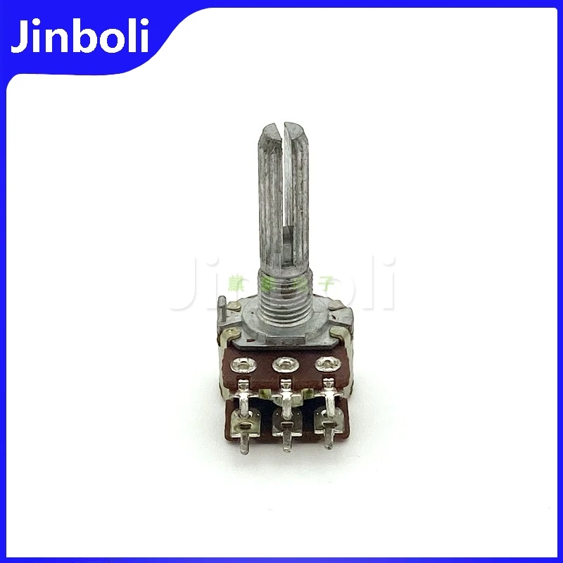 3PCS 16 Type B50K 6-Pin Double With Stepping Speaker Amplifier Audio Volume Adjustment Potentiometer Flower Shaft Length 25mm