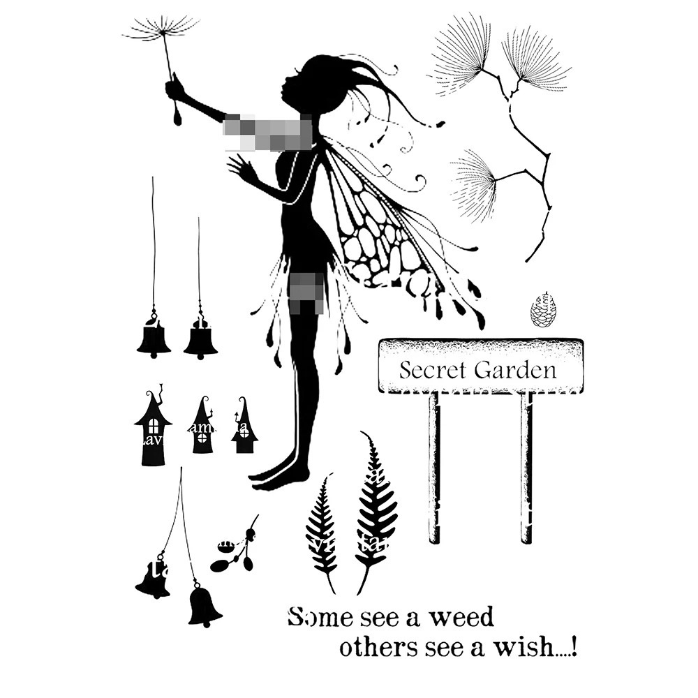 Fairies Plants Series Clear Stamps Plants Tranperant Silicone Stamp for Card Making Album DIY Scrapbooking Crafts Supplies