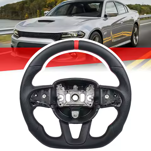For Dodge Challenger Charger SRT HELLCAT 2015 2016 2017 2018 2019 2020 2021 2023 Leather Steering Wheel Car Accessories