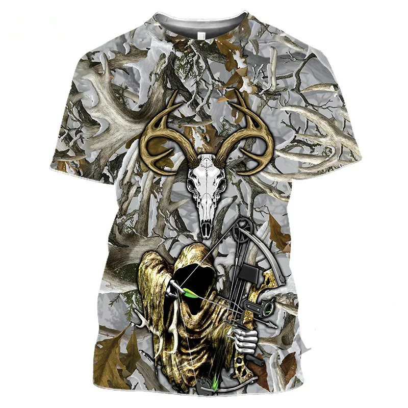 

Summer Safari Animal Jungle Camouflage Print Men'S Short-Sleeved T-Shirt Fashion Personality Outdoor O-Collar Quick-Drying Top