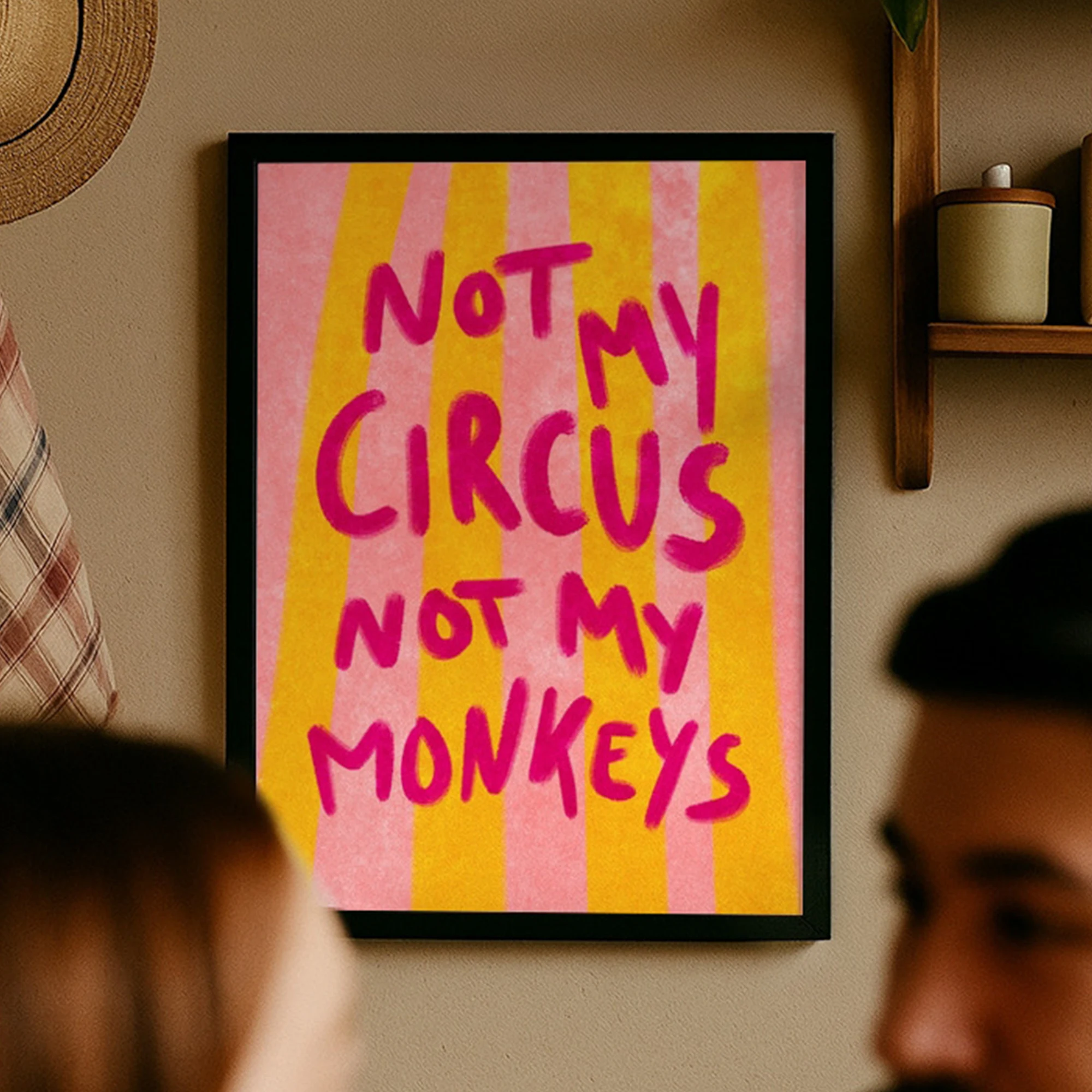 Modern Not My Circus Not My Monkeys Quotes Wall Art Print Canvas Painting Poster Picture For Living Room,Bedroom Home Decor