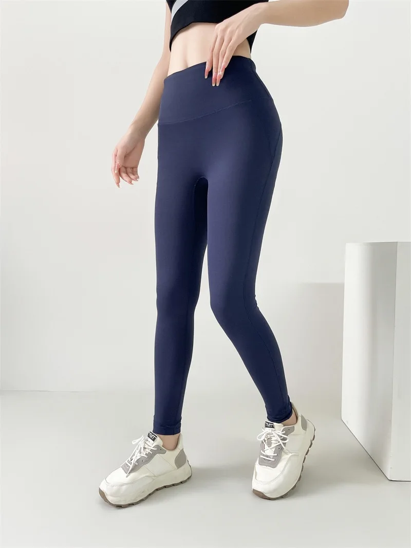 Nude Yoga Leggings für Damen, Hohe Taille, Einteilige Fitness-Unterwäsche, Gürteltasche, Sport-Pilates-Hose, Fitnesshose – Detail 14