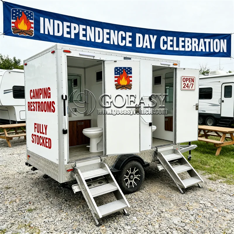 

Заводской портативный туалетный прицеп, настраиваемый с опциями высокого класса для душа