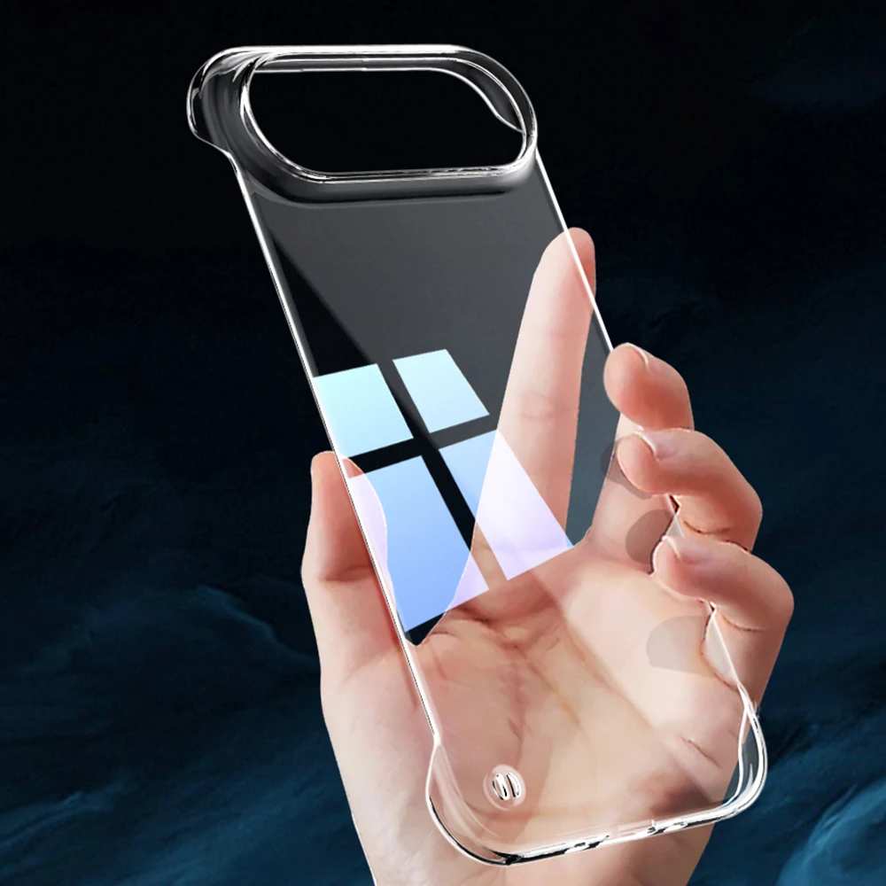 حافظة صلبة شفافة نصف حزمة من البولي كربونات لهاتف آيفون 17 برو ماكس غطاء خلفي شفاف بدون إطار غطاء رفيع للغاية لهاتف آيفون 17 برو ماكس #2