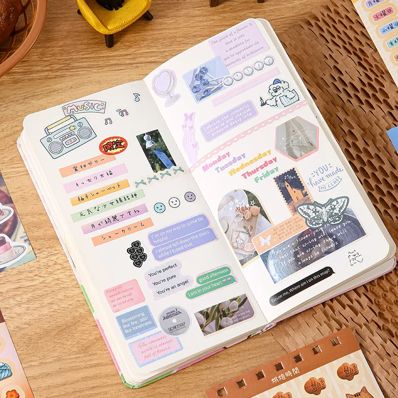 45 sheets DIY Decorative Sticker Book Journal Material Kpop Kawaii Stickers Kids Gift School Stationery
